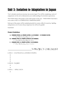 Unit 3 – Japan Project