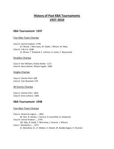 Past KBA Tournaments