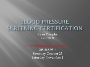 Blood pressure screening certification