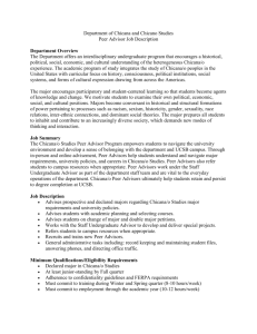 Peer Advisor Job Description - Department of Chicana and Chicano