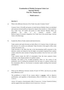 Examination of Module European Union Law Internal Market Prof