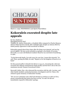 Kokoraleis executed despite late appeals