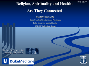 Religion and Physical Health