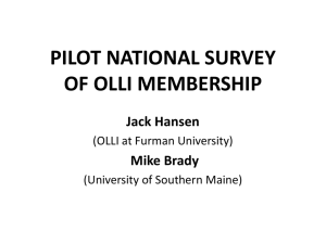 Pilot National Survey of OLLI Membership
