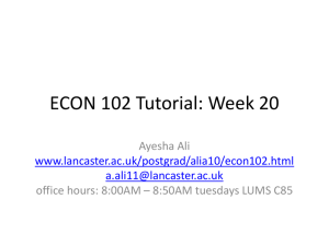 ECON 102 Tutorial: Week 20