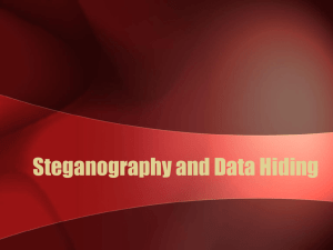 Steganography and Data Hiding - Department of Computer Science