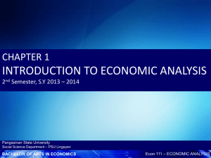 Chapter 1: Introduction to Economic Analysis