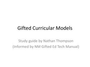Gifted Curricular Models