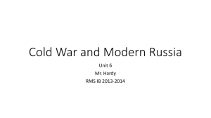 2013 Cold War and Modern Russia