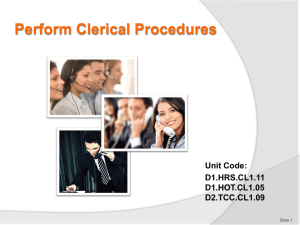 PPT Perform clerical procedurese 300812