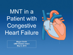 MNT in a patient with Congestive Heart Failure