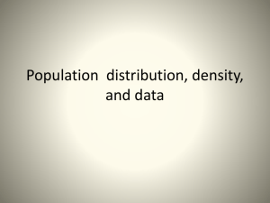 Population distribution, density, and data