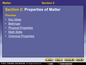 Matter Section 2 Physical Properties