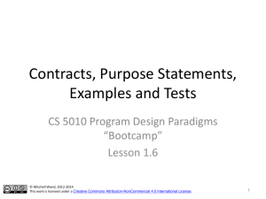 Lesson 1.6 Contracts, Purpose Statements, and Examples