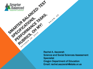 Smarter Balanced: Test Specifications, Performance Tasks