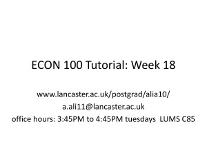 ECON 100 Tutorial: Week 18