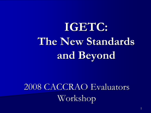 CACCRAO Conference Training 2008 "IGETC: The Standards