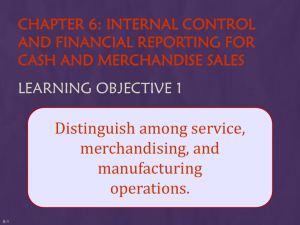 internal control and financial reporting for cash and merchandise sales