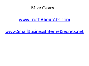Mike Geary - Underground Online Seminar