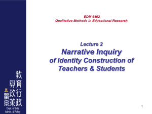 Narrative Inquiry of Identity Construction of Teachers and Students