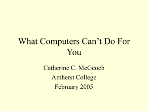 What Computers Can't Do For You