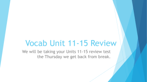Vocab Unit 11-15 Review Booklet