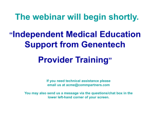 Independent Medical Education Support from Genentech Provider
