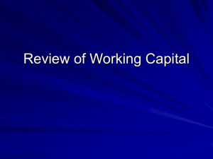 Review of Working Capital