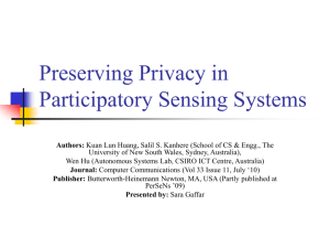 PrivacySensitivityInParticipatorySensing
