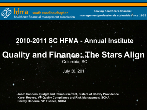 PowerPoint - hfma, July 2010 - South Carolina Hospital Association