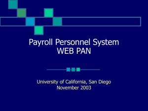 Payroll Personnel System WEB PAN