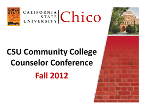 CSU Community College Counselor Conference Fall 2012