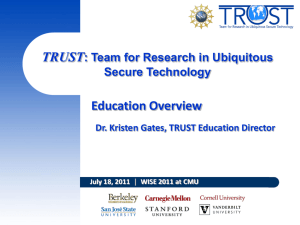 TRUST-REU / STARS Meeting - The Team for Research in