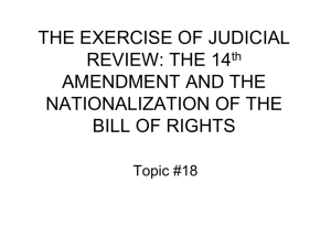 THE EXERCISE OF JUDICIAL REVIEW: THE 14th