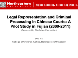 Legal Representation and Criminal Processing in Chinese Courts