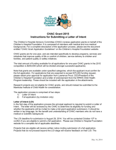 CHAC Grant 2015 Instructions for Submitting a Letter of Intent