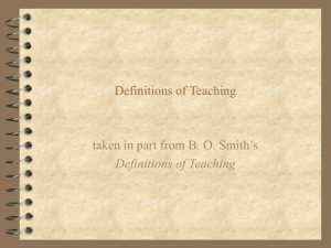 Definitions of Teaching