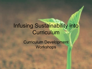 Infusing Sustainability into Curriculum
