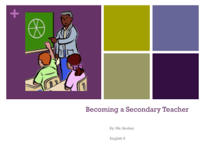 Becoming a Secondary Teacher