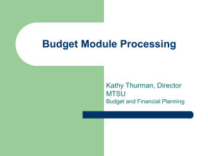 Budget Module Processing