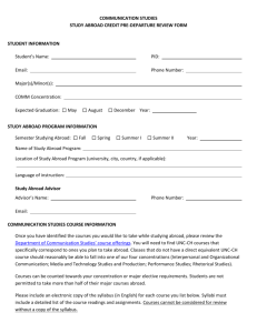 Study Abroad Credit Pre-Departure Review Form