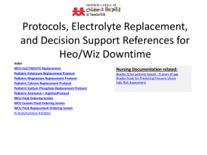 electrolyte replacement protocol during dt