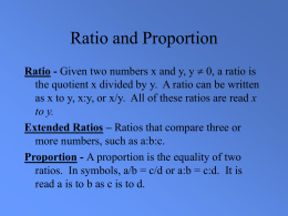 GEOMETRY 7.1: Ratio & Proportion