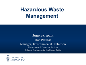 Hazardous Waste Management - Environmental Health and Safety