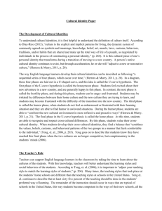 Cultural Identity Paper - RtC ~ Response to Culture