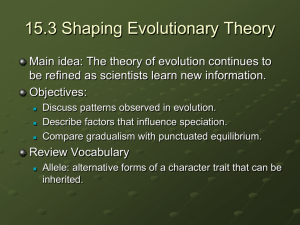 15.3 Shaping Evolutionary Theory PPT