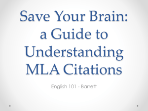 Saving Your Brain: A Guide to Understanding MLA Citations