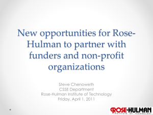 New opportunities for Rose-Hulman to partner with funders and non
