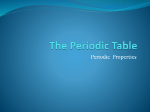 The Periodic Table trends