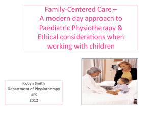 1 Family Centered Care – A modern day approach